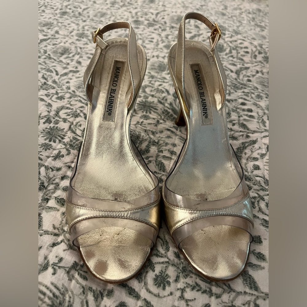 Manolo Blahnik Gold Heels